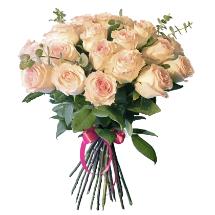 Eleganță în Roz 🌿: Buchet Premium cu 25 de Trandafiri